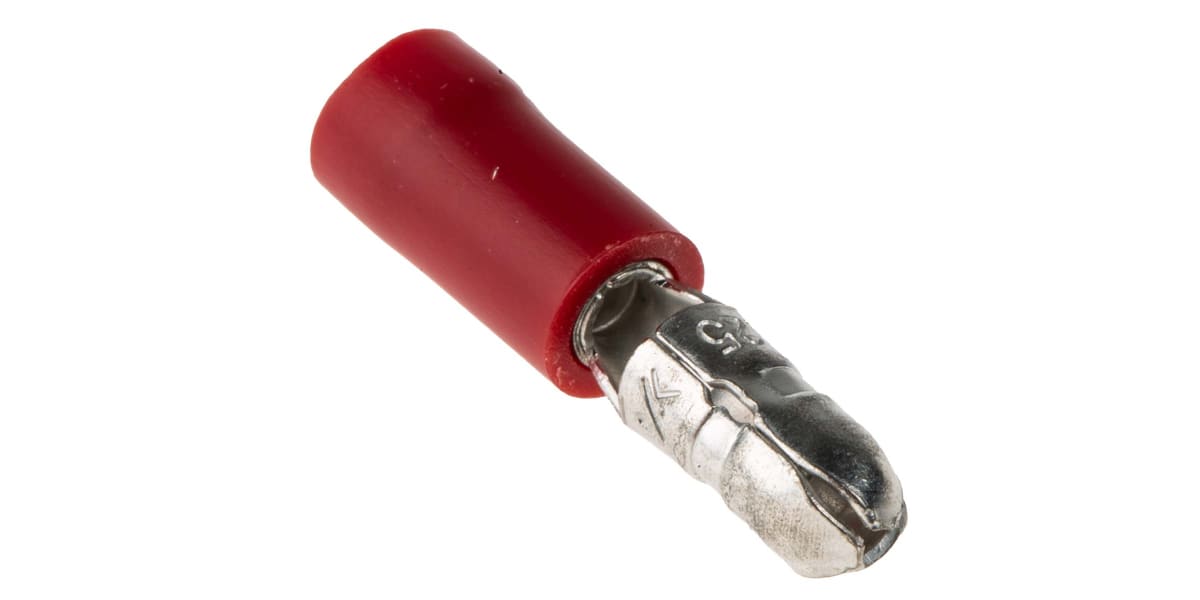 Product image for Red male crimp bullet terminal,4mm