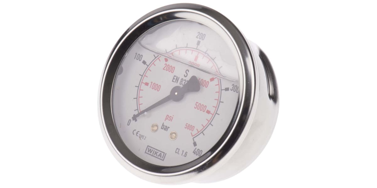 Product image for PRESSURE GAUGE,63MM DIA 0-400 BAR