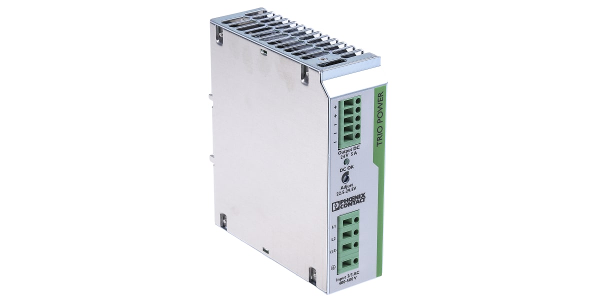 Phoenix Contact TRIO-PS/3AC/24DC/5 Switch Mode DIN Rail Power Supply 400V  ac Input