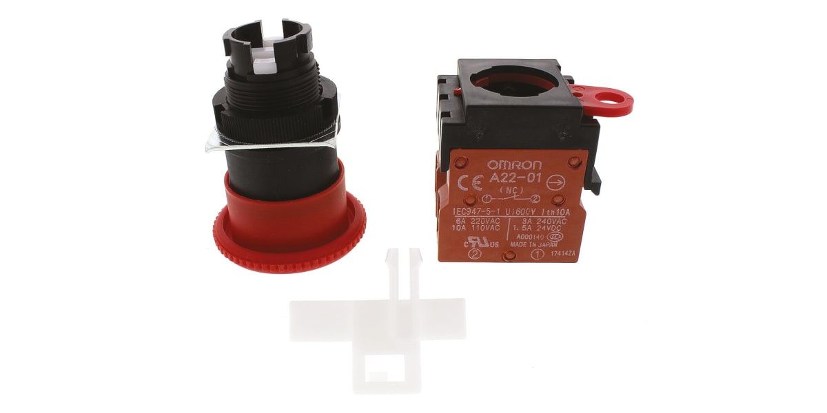 Product image for E-STOP SWITCH,DPST-NC,40MM