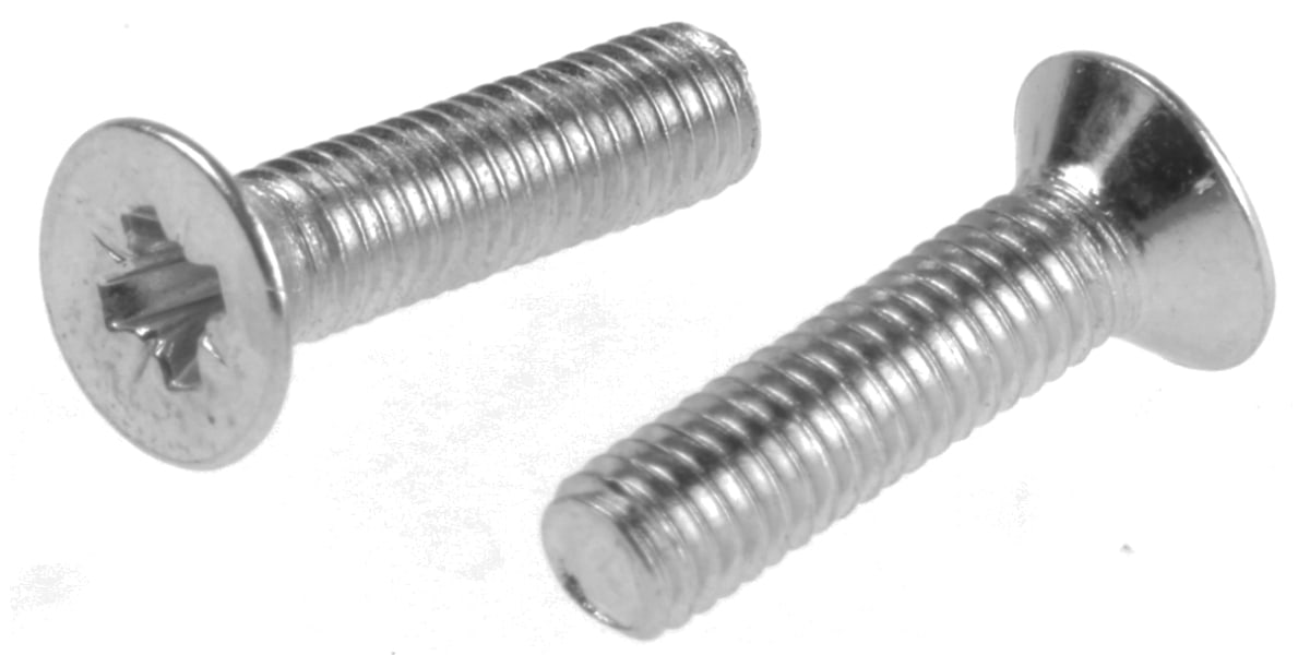 Product image for ZnPt steel cross csk head screw,M3x12mm