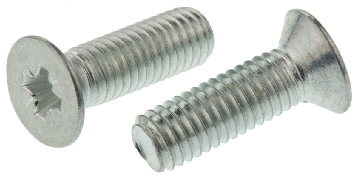 Product image for ZnPt steel cross csk head screw,M5x16mm