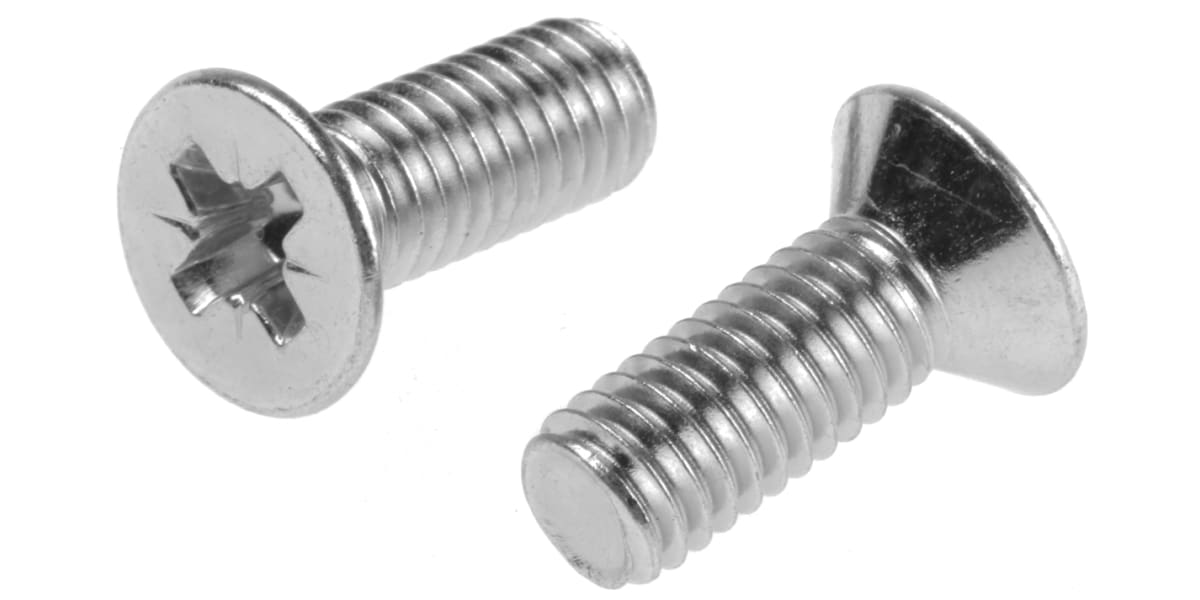 Product image for ZNPT STEEL CROSS CSK HEAD SCREW,M6X16MM