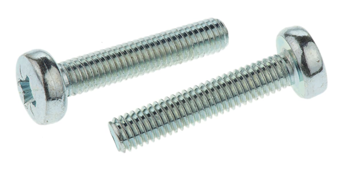 Product image for ZnPt steel cross pan head screw,M5x25mm