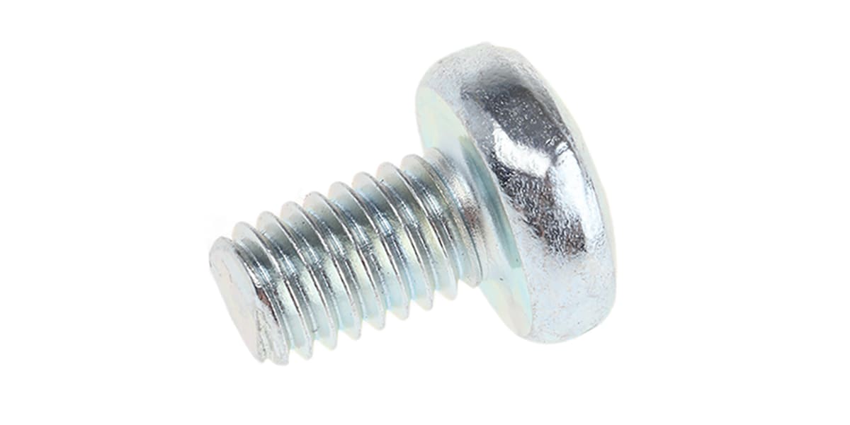 Product image for ZnPt steel cross pan head screw,M6x10mm