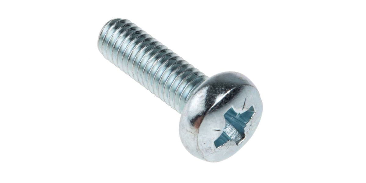 Product image for ZnPt steel cross pan head screw,M6x20mm