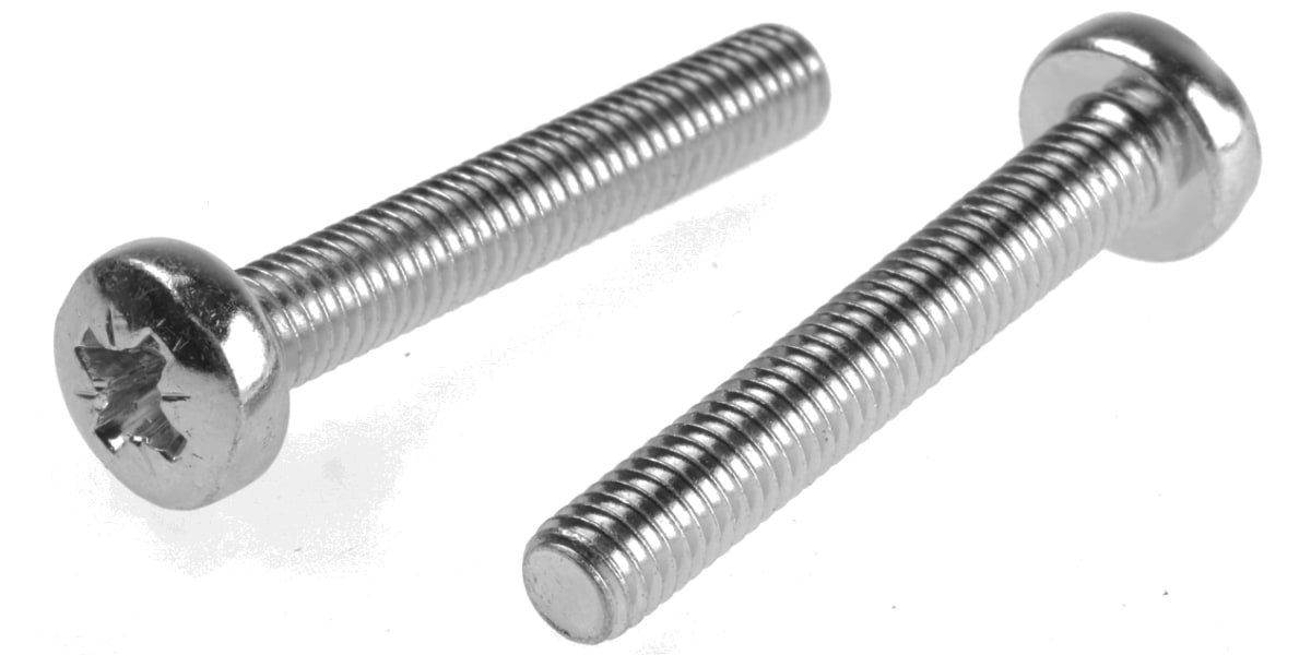 Product image for ZnPt steel cross pan head screw,M6x40mm
