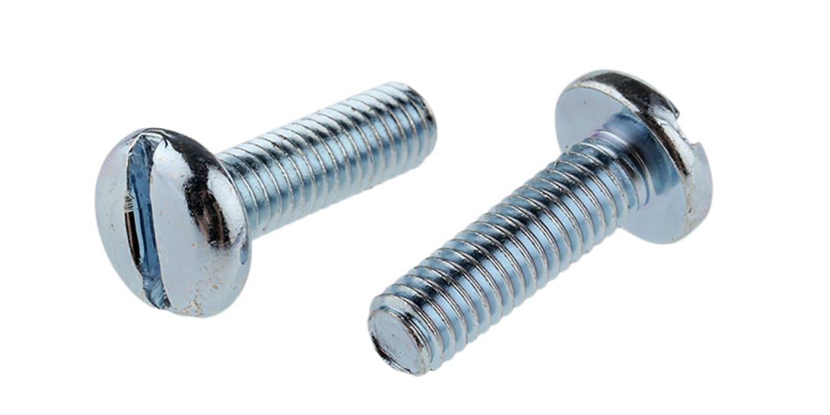 Product image for ZnPt steel slot pan head screw,M6x20mm