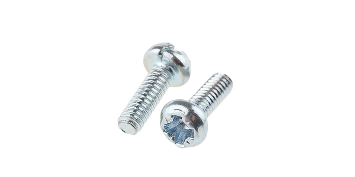 Product image for ZnPt steel cross pan head screw,M2x6mm