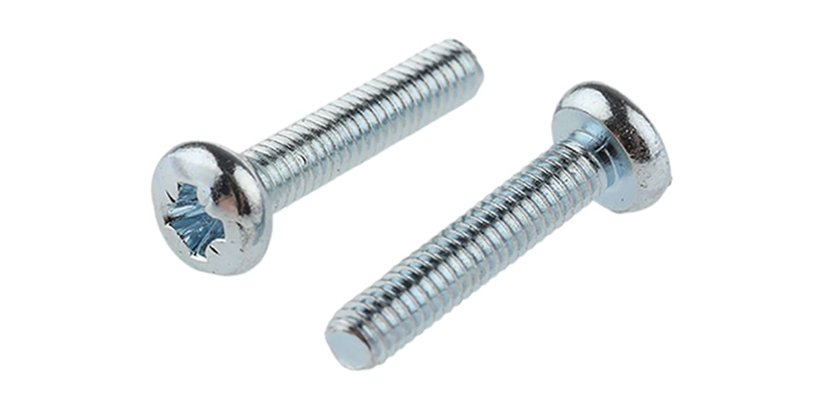 Product image for ZnPt steel cross panhead screw,M2.5x12mm