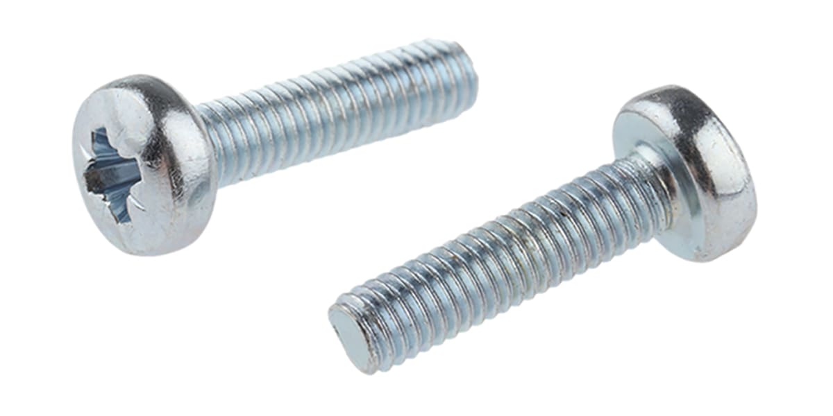 Product image for ZnPt steel cross pan head screw,M3x12mm