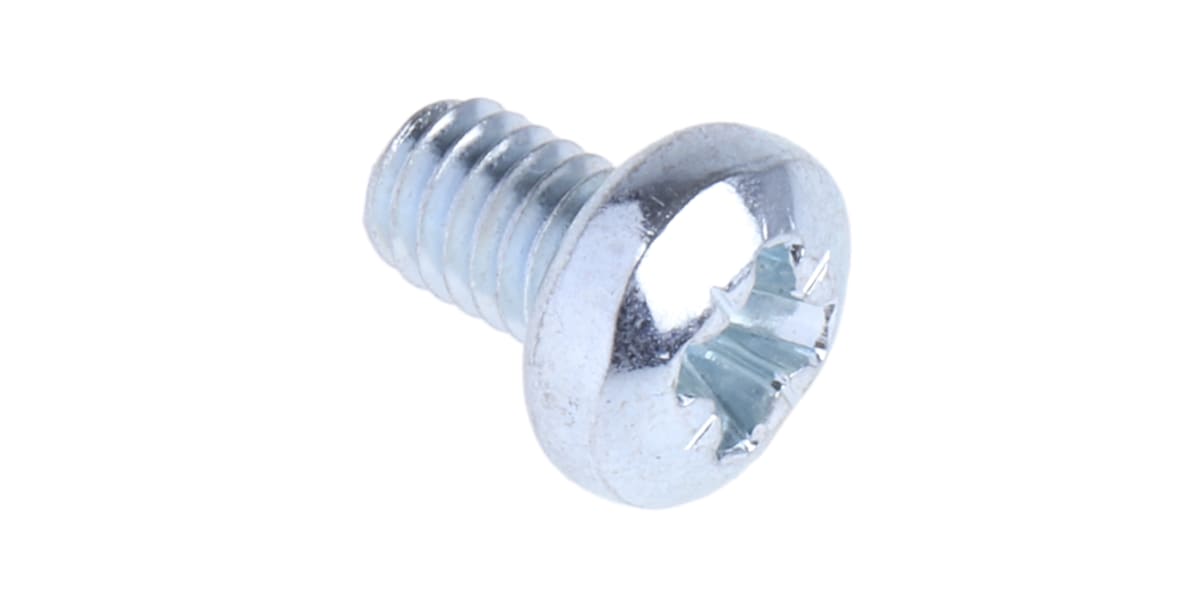 Product image for ZnPt steel cross pan head screw,M4x6mm