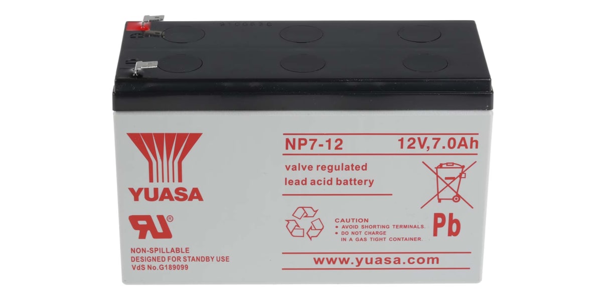 Yuasa 12V M5 Sealed Lead Acid Battery, 17Ah | Yuasa | RS Components Export