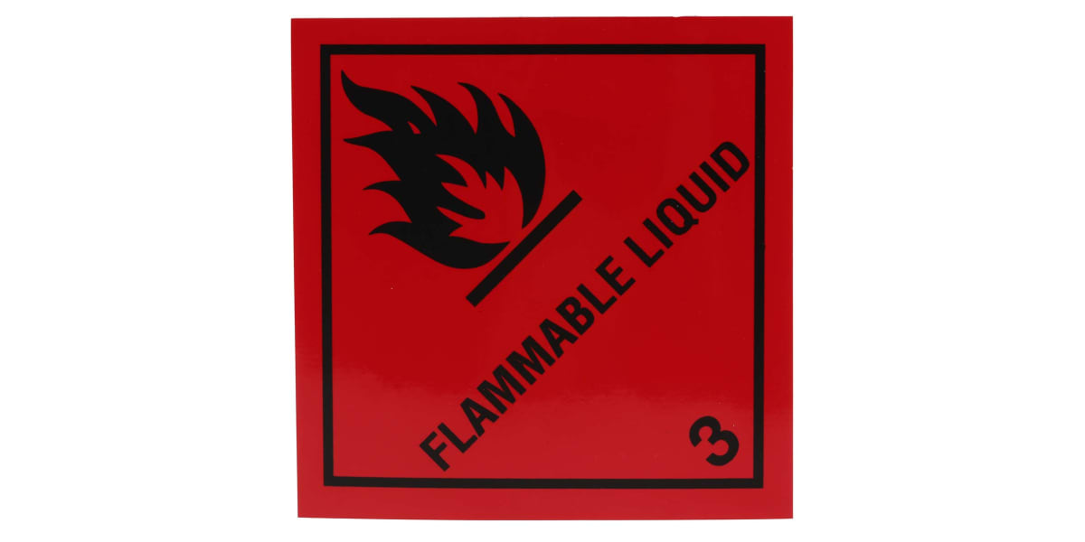 Product image for SAV label 'FLAMMABLE LIQUID',100x100mm