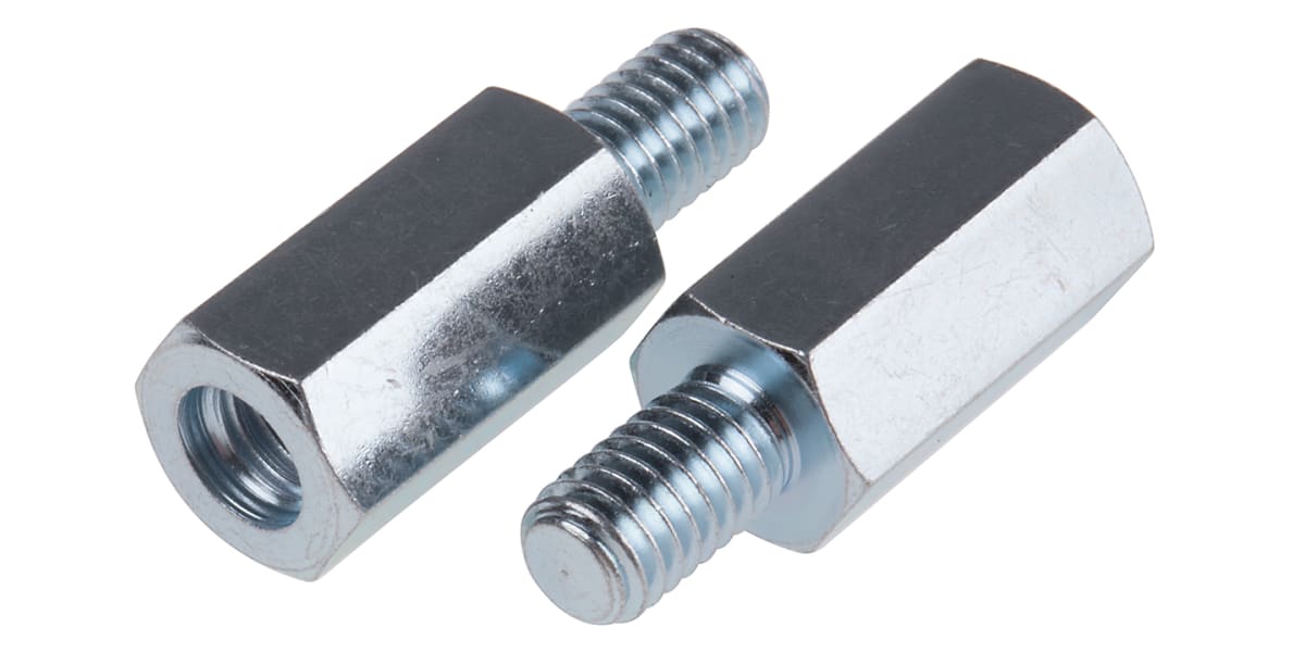 Product image for Zinc plated steel spacer,M6x18mm style 1