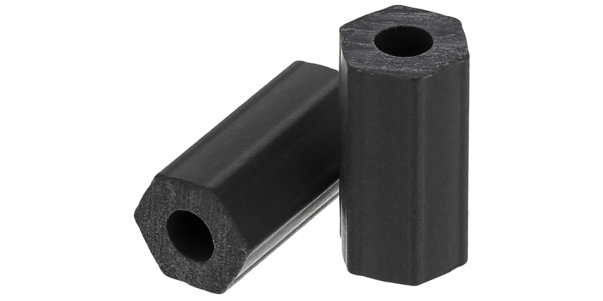 Product image for GREY PVC HEXAGONAL SPACER,12.7MM L