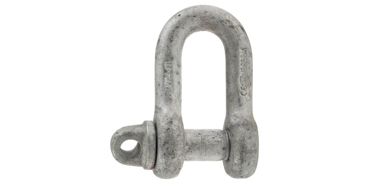 Product image for Galvanised steel D shackle w/pin,1ton