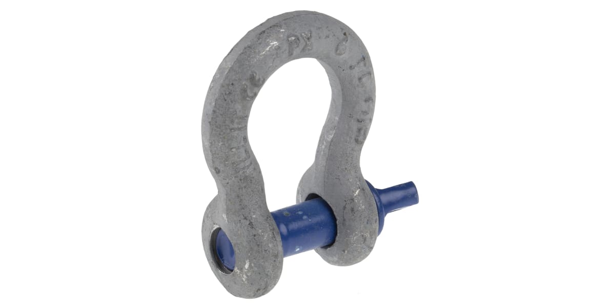 Product image for Galvanised steel bow shackle w/pin,1ton