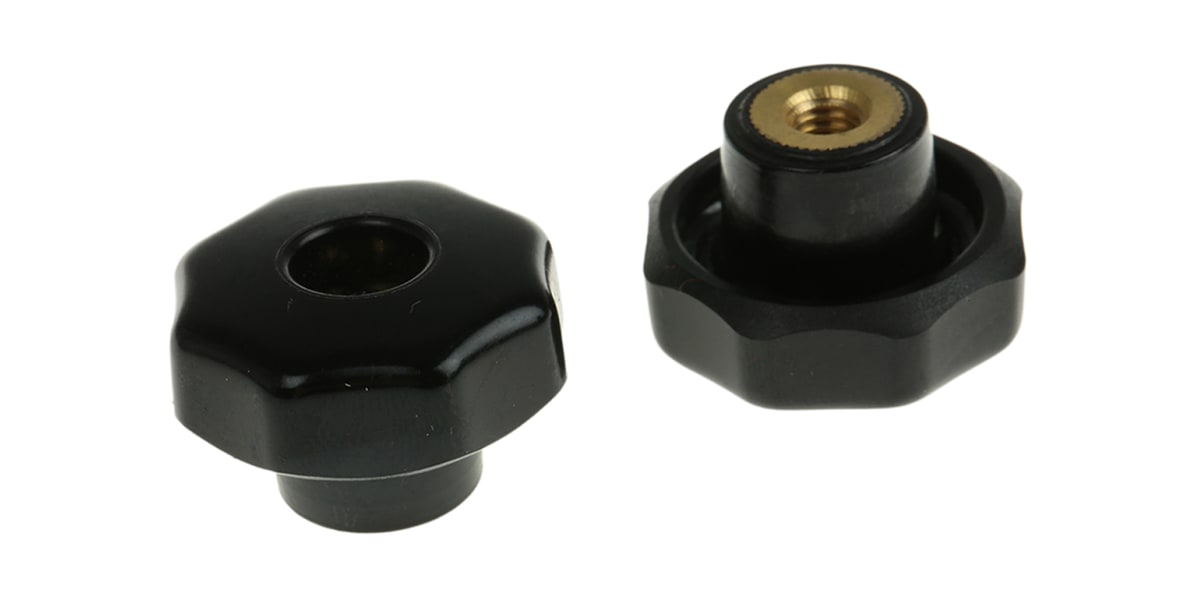 Product image for Phenolic through hole star knob,M6x9mm