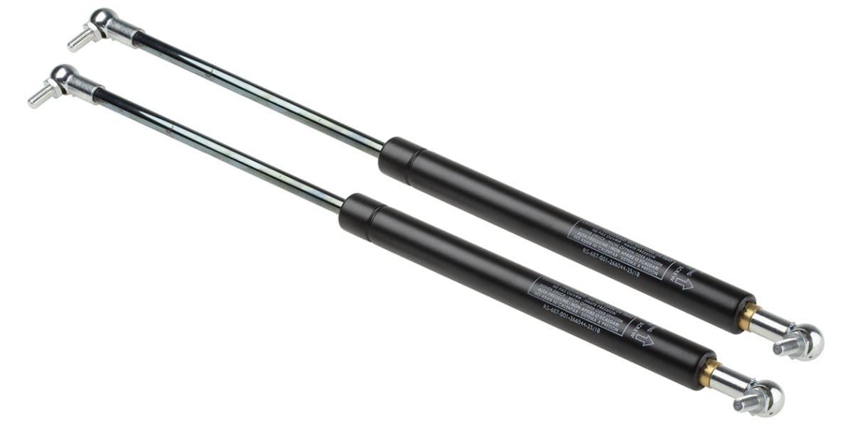 Product image for Camloc Steel Gas Strut, with Ball & Socket Joint, End Joint 200mm Stroke Length