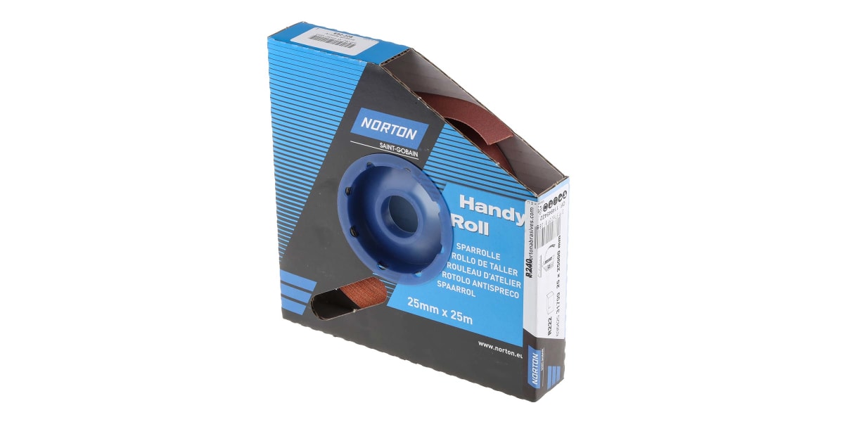 Product image for Norton P240 Very Fine Sandpaper Roll, 25m x 25mm