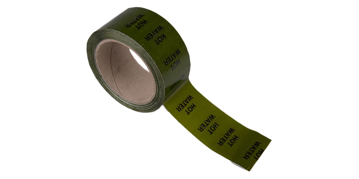 Product image for Pipe marking tape 'HOT WATER',50mmx33m