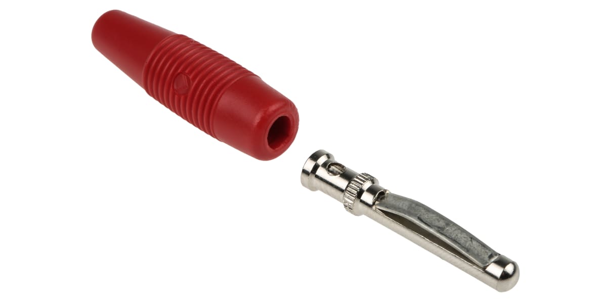 Product image for PLUG, VON 30, 4mm,  SOLDER, RED,Cat 1