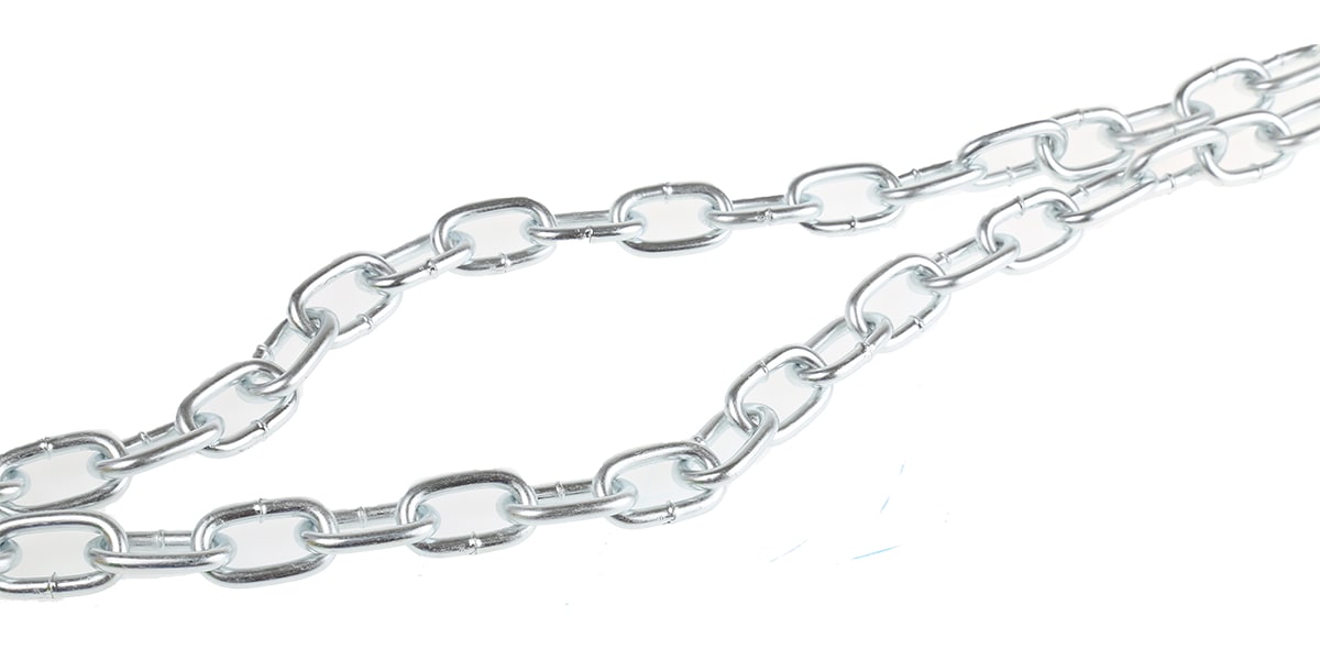 Product image for 10m Zn plated steel chain,19Lx4mm dia