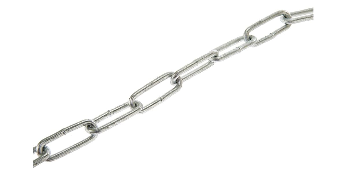 Product image for 10m Zn plated steel chain,32Lx4mm dia