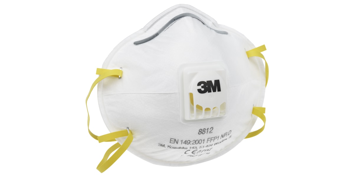 Product image for 3M 8000 3M 8812 Disposable Face Mask, FFP1, Valved