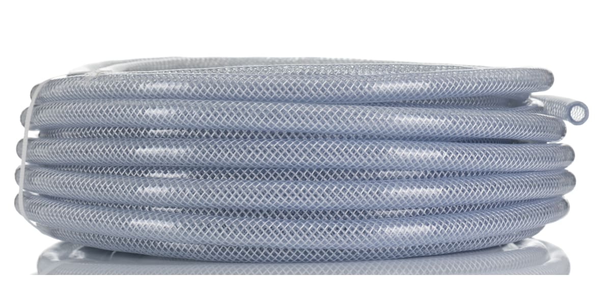 Product image for Reinforced PVC hose,Clear 25m L 10mm ID