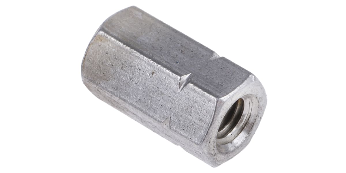 Product image for S/steel hex connecting nut,M6x18mm