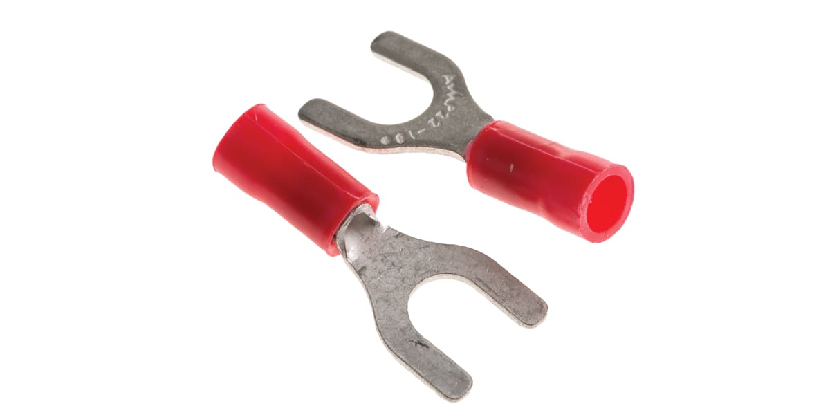 Product image for Spade terminal, PLASTI-GRIP, red, M5