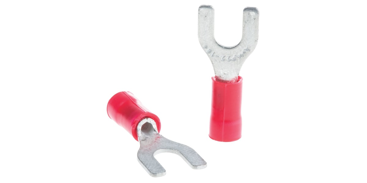 Product image for Spade terminal, PLASTI-GRIP, red, M4