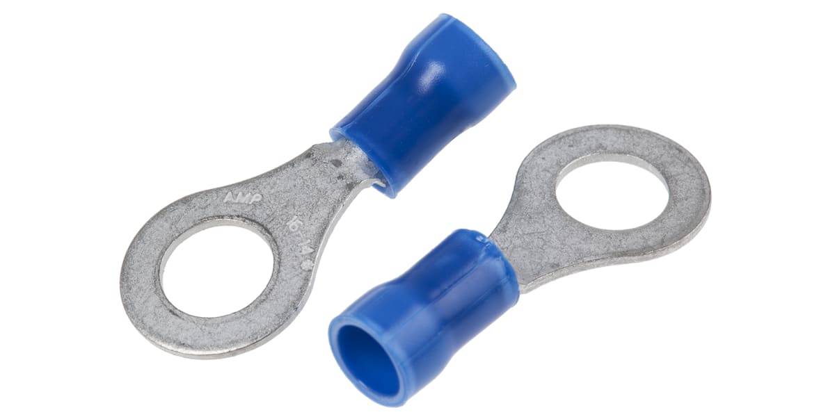 Product image for Ring terminal, PLASTI-GRIP, blue, M6