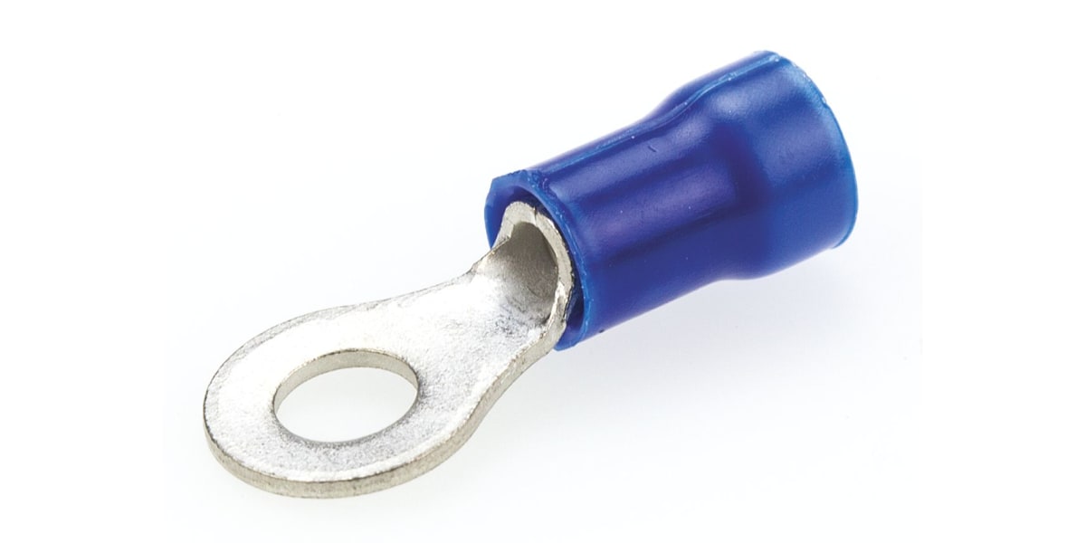 Product image for Ring terminal, PLASTI-GRIP, blue, M4