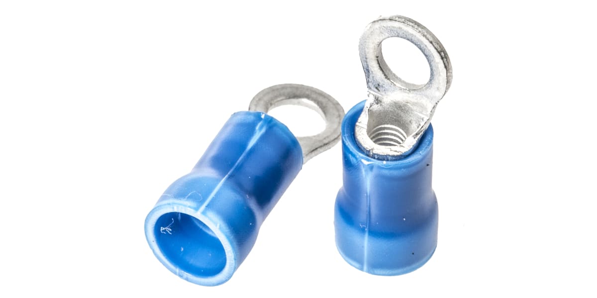 Product image for Ring terminal, PLASTI-GRIP, blue, M3.5