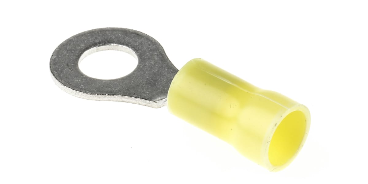 Product image for Ring terminal, PLASTI-GRIP, yellow, M6