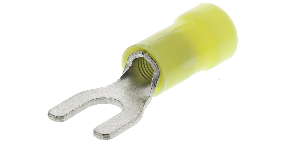 Product image for Spade terminal, PLASTI-GRIP, yellow, M5