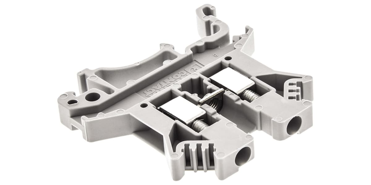 Product image for Grey DIN rail contact terminal,2.5sq.mm