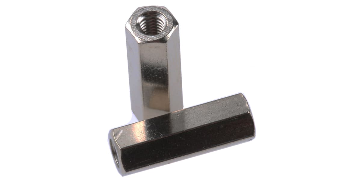 Product image for Richco Brass Hex Standoff Female/Female 301315040050, 15mm, M3 x M3