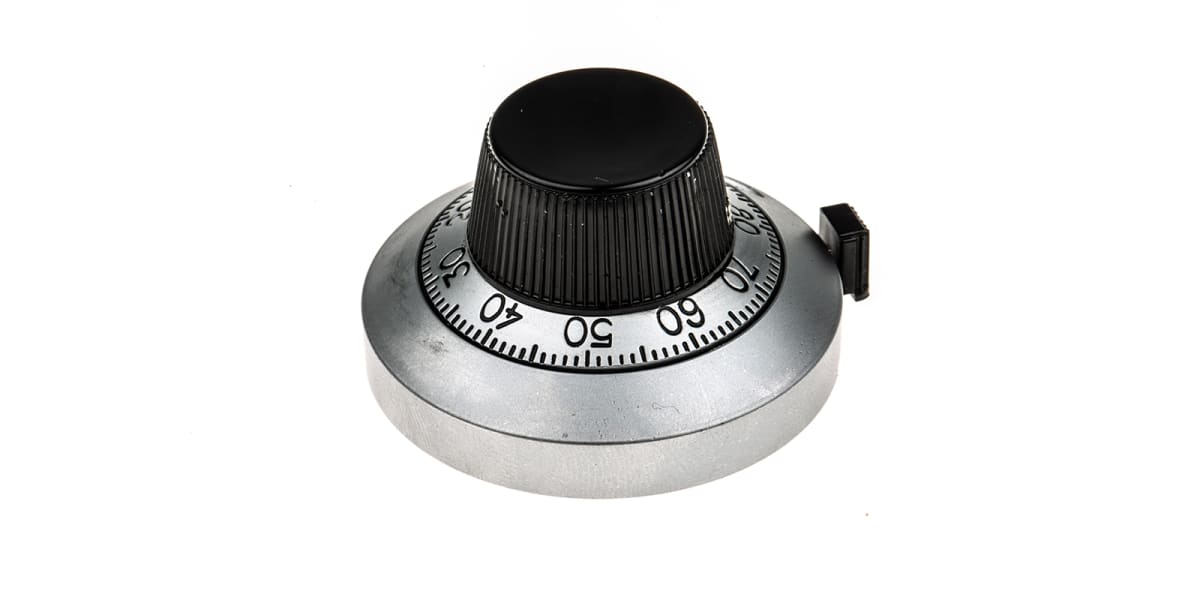 Product image for 15 turn silver dial,25.4mm Lx46mm dia