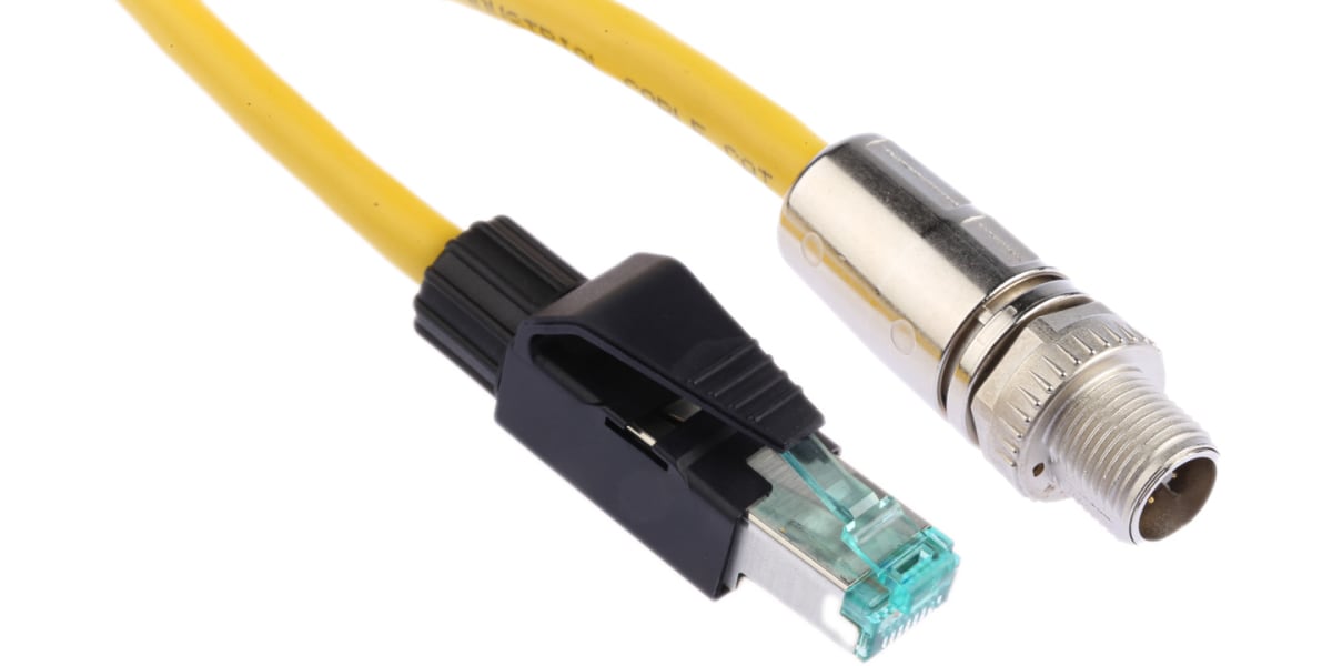 Product image for M12 X CODED ETHERNET CABLE ASSEMBLY 2M