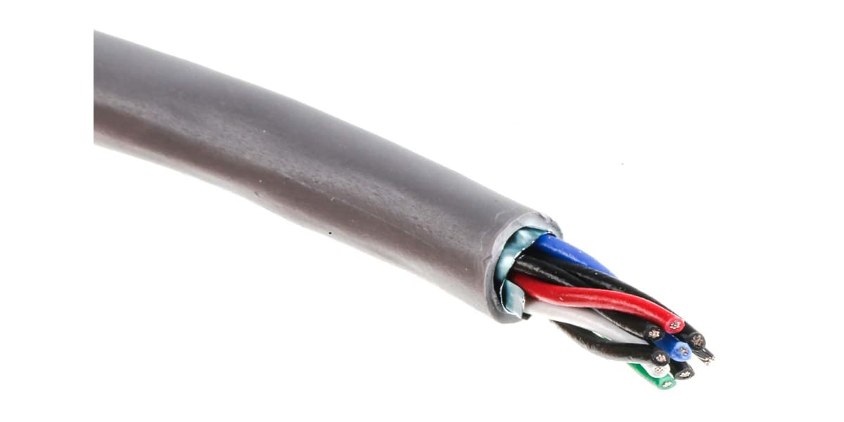 Product image for Grey PVC 4 pair foil shielded cable,30m