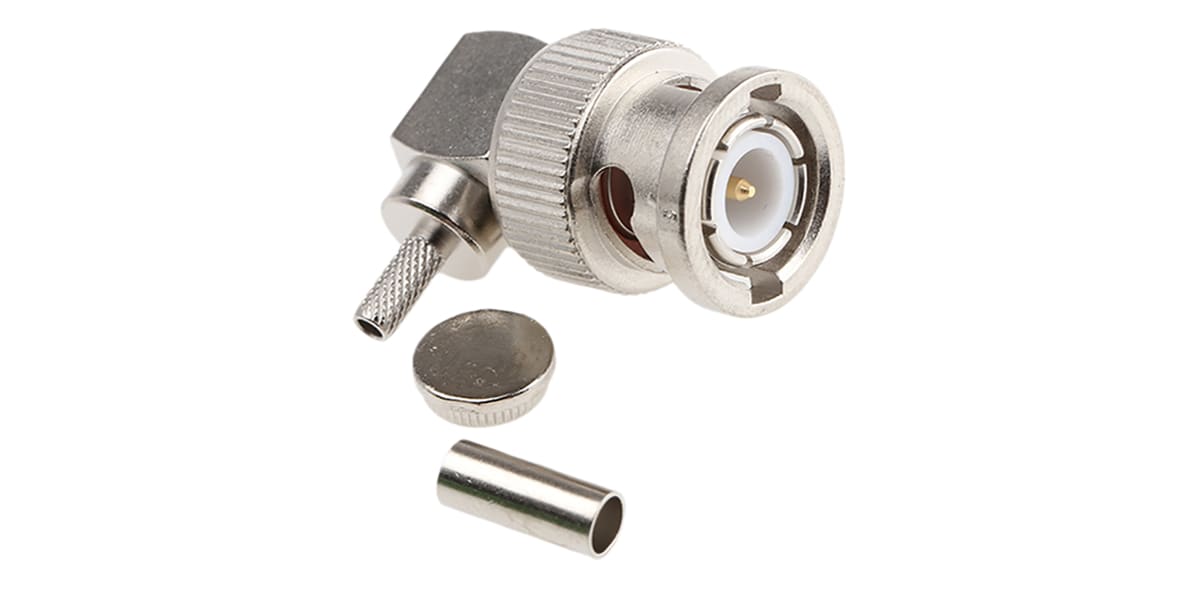 Product image for BNC ANGLE PLUG CRIMP, 50OHM, RG316/U