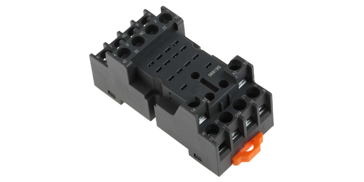 Product image for DIN Rail Skt Rising/screw 14 pinClip&Tag