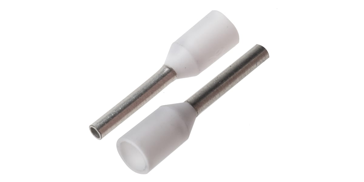 Product image for FRENCH BOOTLACE FERRULE, WHITE, 0.5MM SQ