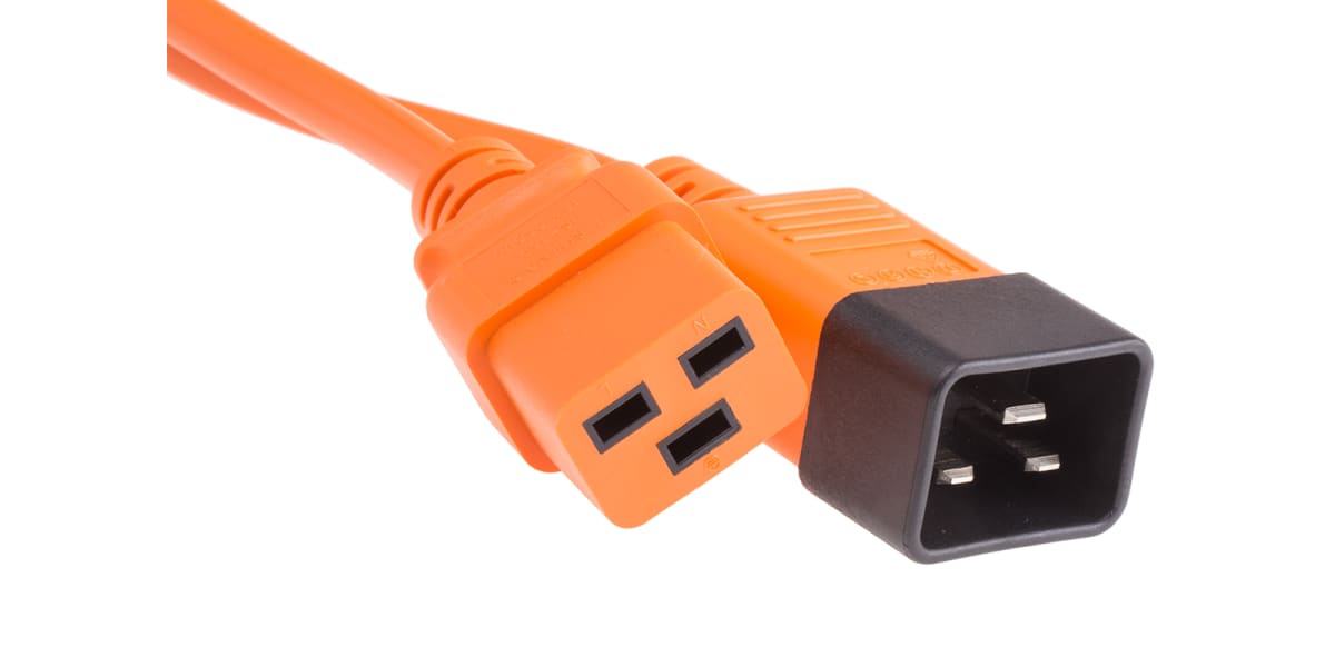 Product image for IEC C20 - C19 H05VV-F 1.5mm2 Orange 1.5m