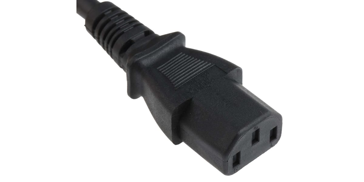 Product image for UK 13A IEC C13 H05Z1Z1-F 1.0mm2 Black 3m