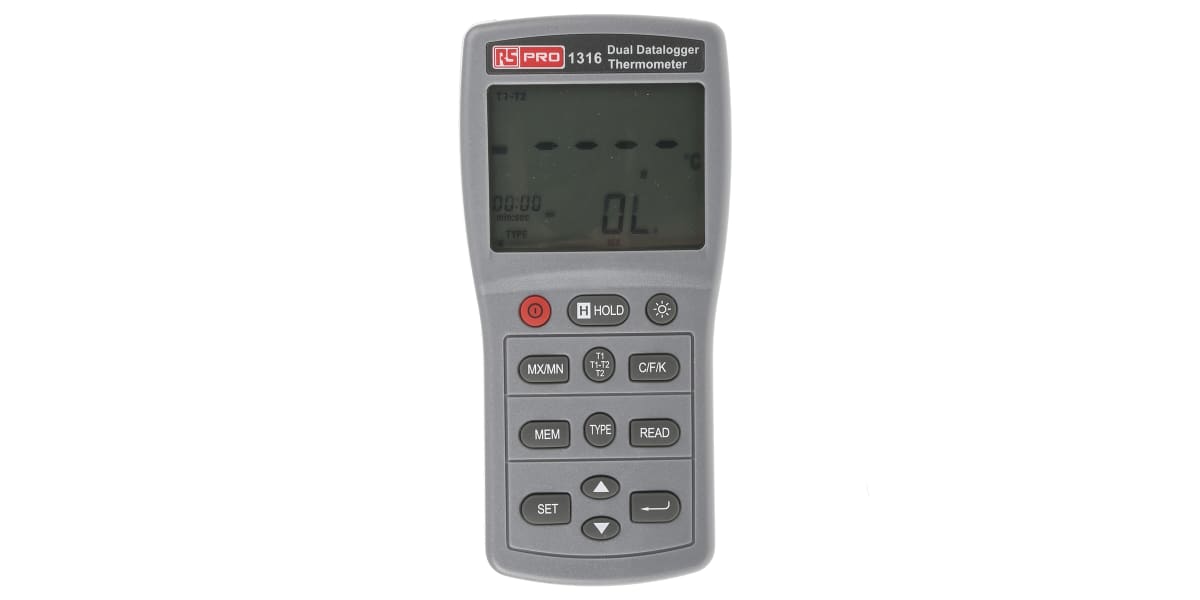 Product image for Digital Thermometer, 2-Channel, Logging